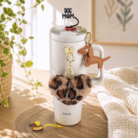 Genti, portofele si brelocuri - Set 6 Charms Animal Print pentru Cană Termos