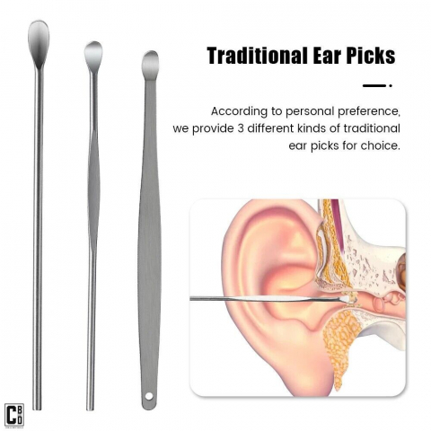 Set 6 Piese pentru Curatarea, Ingrijirea si Igiena Urechilor, din Otel Dermatologic, Gri, Cbd Coral Best Deals [3]