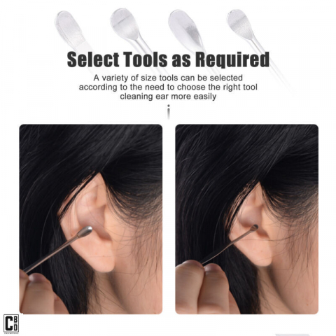 Set 6 Piese pentru Curatarea, Ingrijirea si Igiena Urechilor, din Otel Dermatologic, Gri, Cbd Coral Best Deals [7]