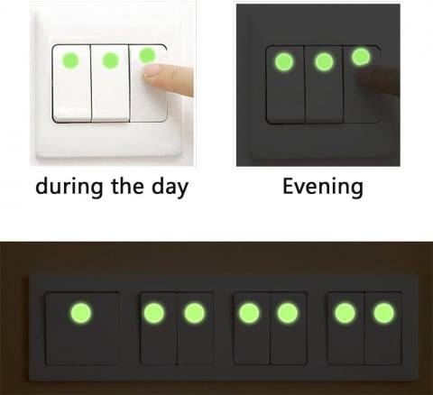 Set Buline si Luna Fosforescenta,210 Piese, 4 Dimensiuni cu Iluminare Indelungata, Autoadeziv, Premium, CBD CORAL BEST DEALS Fosforescent 2 cm [1]