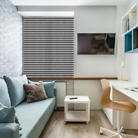 Jaluzele si draperii autoadezive - Set de 2 jaluzele plisate 90 x 180 cm, Gri, autoadezive