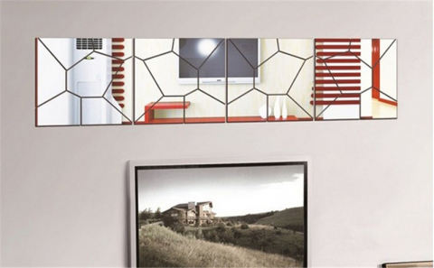 Set de 4x7 Oglinzi Acrilice, Autoadezive pentru Decor, 50 x 50 cm, Premium, CBD CORAL BEST DEALS Argintiu 50 cm [1]