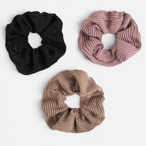 Moda si accesorii - Set Elastice Păr Ribbed pentru Femei – 3buc