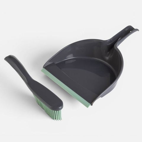 Casa si gradina - Set Făraș Gri și Perie Verde Mentă