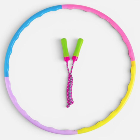 Accesorii antrenament - Set Hula Hoop Ø65 cm și Coardă de Sărit 220 cm