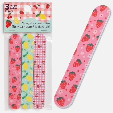 Ingrijire personala si cosmetice - Set 3 Pile Fancy cu Lămâi, Cireșe și Căpșuni, 12,5 cm