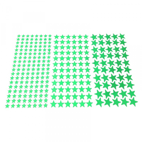 Set Stelute Fosforescente Auto Adezive, 384 Piese, 4 Dimensiuni cu Iluminare Indelungata, PVC, Premium, CBD CORAL BEST DEALS Verde Azur 2 cm [1]