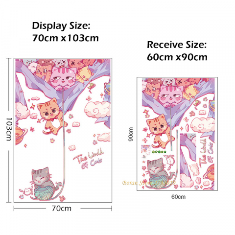 Sticker Decorativ Autocolant cu Pisicute, pentru Usa, Premium, CBD CORAL BEST DEALS Mov 60 cm [1]