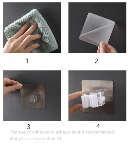 Suport Adeziv Alb Premium, pentru Matura, Mop sau Accesorii Bucatarie si Baie, CBD CORAL BEST DEALS Alb [2]