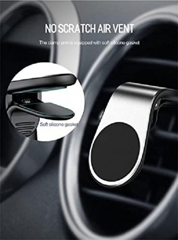 Suport Auto cu Magnet Neodim pentru Telefon Premium, Tableta, GPS cu Prindere pe Grila de Ventilatie, GRI, CBD CORAL BEST DEALS Gri [1]