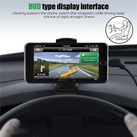 Suport Auto cu Prindere pe Bord, pentru Telefon, Model Universal, Premium, Negru, CBD CORAL BEST DEALS Negru [7]