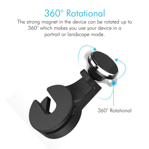Suport Auto Magnetic pentru Telefon, Tableta, Sacosa, Umbrela, cu prindere pe Tetiera, Compatibil Universal, Negru, CBD CORAL BEST DEALS Negru [4]