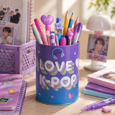 Instrumente de scris si corectura - Suport Metalic pentru Creioane & Pixuri K POP 7,5x10,5cm