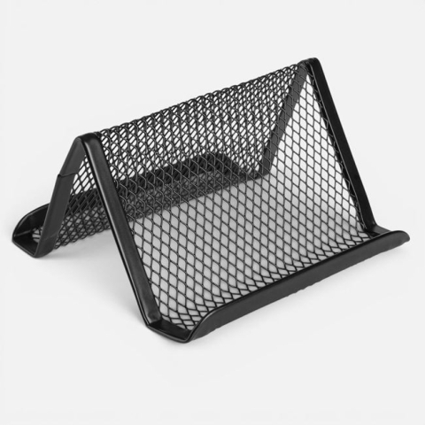 Hartie, caiete si articole de birou - Suport pentru Cărți de Vizită de Birou Negru 2 Compartimente 10x9x5cm
