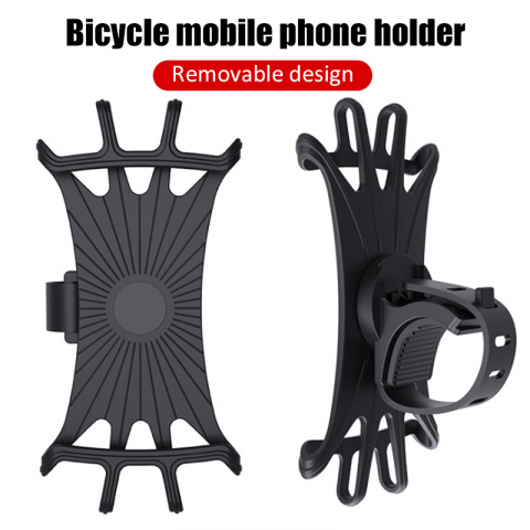 Suport Telefon pentru, Bicicleta, Motocicleta, Trotineta sau Carucior - Model Universal din Silicon Negru, CBD CORAL BEST DEALS Negru [3]