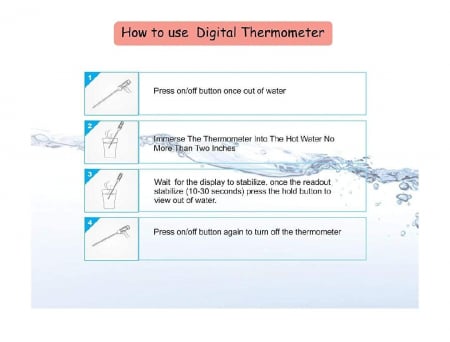 Termometru Digital cu Sonda Metalica de Insertie, Alimentar pentru Mancare si Bauturi, cu, Afisaj LCD, Oprire Automata, Interval de Masurare -50°C 300°C, 4 Butoane si Memorie, Alb, CBD CORAL BEST DEAL [2]