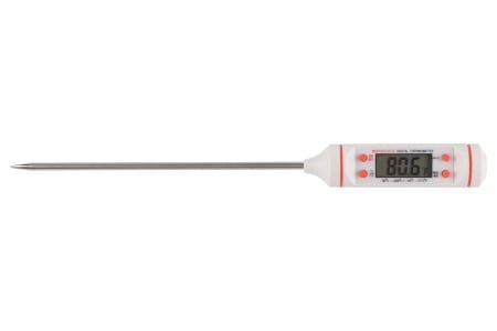 Termometru Digital cu Sonda Metalica de Insertie, Alimentar pentru Mancare si Bauturi, cu, Afisaj LCD, Oprire Automata, Interval de Masurare -50°C 300°C, 4 Butoane si Memorie, Alb, CBD CORAL BEST DEAL [7]