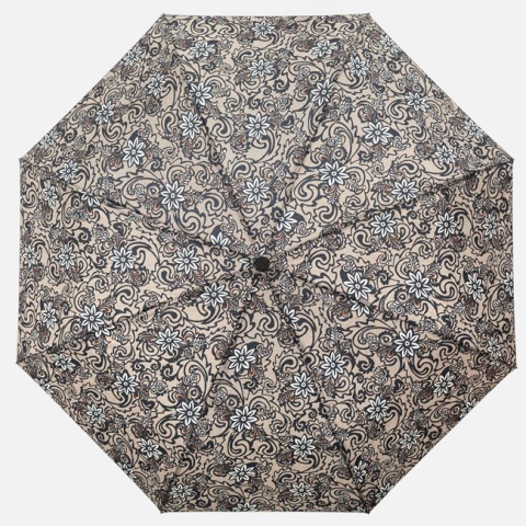 Moda si accesorii - Umbrelă mini pliabilă bej-negru paisley cu diametru 90 cm