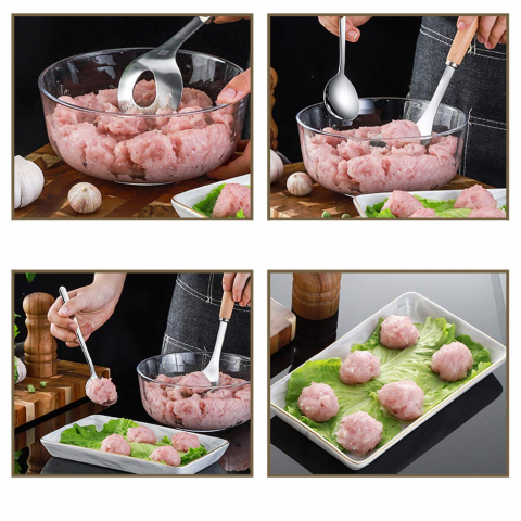 Ustensila Metalica pentru Facut Chiftelute din Carne sau Legume, 24cm, Inox Premium, CBD CORAL BEST DEALS 24 cm [2]