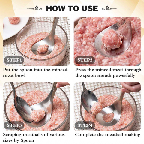 Ustensila Metalica pentru Facut Chiftelute din Carne sau Legume, 24cm, Inox Premium, CBD CORAL BEST DEALS 24 cm [4]