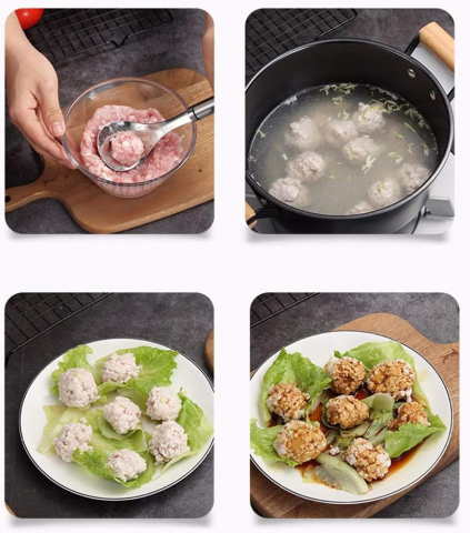 Ustensila Metalica pentru Facut Chiftelute din Carne sau Legume, 24cm, Inox Premium, CBD CORAL BEST DEALS 24 cm [10]