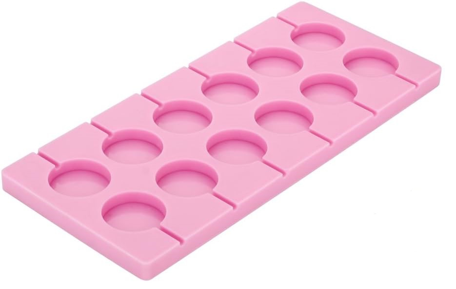 Formă din silicon pentru 12 acadele sau cake pops, 26,5 x 12 cm, roz