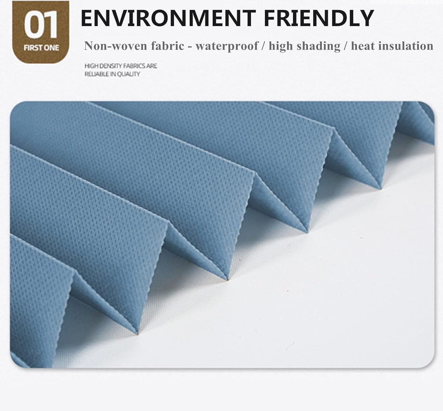 Set 4 jaluzele plisate autoadezive pentru ferestre 90 x 180 cm, Albastru, fără găurire
