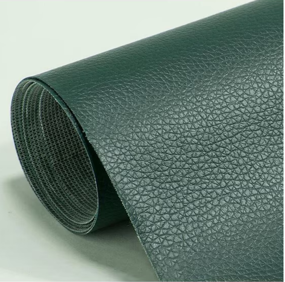 Rolă piele ecologică autoadezivă verde, 50 x 138 cm, pentru recondiționare mobilier și interior auto