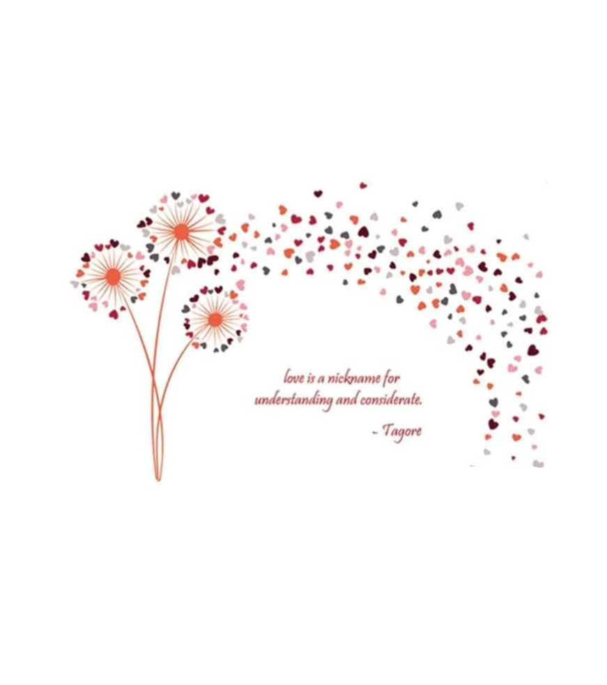 Sticker decorativ autoadeziv Papadii cu Inimioare si Mesaj Motivational, 50 cm, pentru perete și decor interior, CoralBestDeals