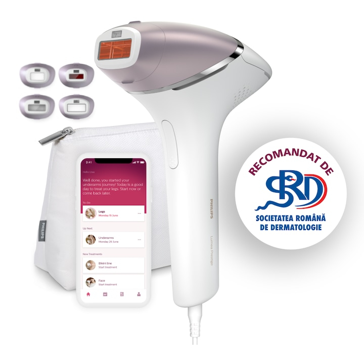Epilator IPL Philips Lumea Seria 8000 BRI947/00, Alb/Roz [2]