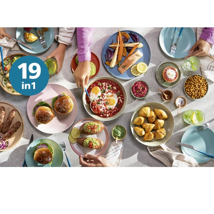 Friteuza dubla cu aer cald si abur Philips Airfryer Seria 5000 NA552/00, Culoare: negru cu maner aramiu [9]