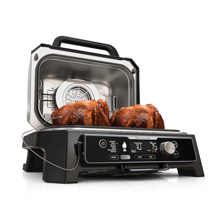 Gratar electric Ninja OG901EU Woodfire Pro Connect XL, negru/albastru [3]