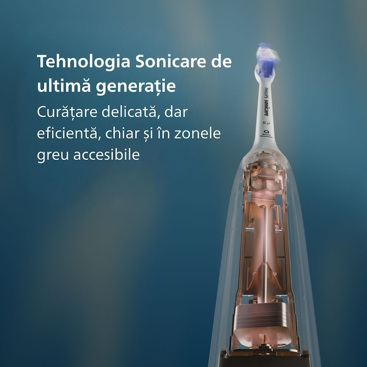 Periuta electrica sonica PHILIPS Sonicare DiamondClean Seria 9000 HX9911/79, roz [7]