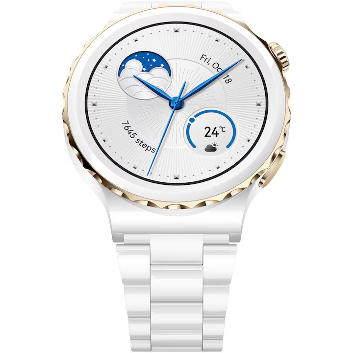 Smartwatch Huawei Watch GT 3 PRO, curea ceramic, alb [4]