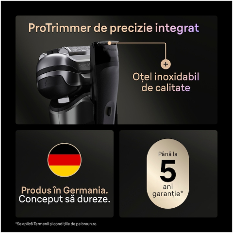 Aparat electric de ras Braun Seria 9 PRO+ 9667CC, Argint [2]