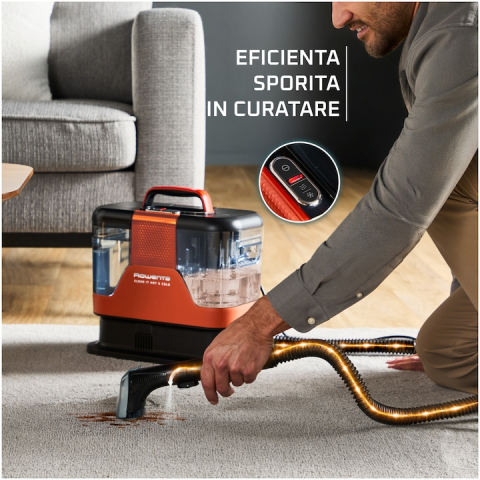 Aspirator cu spalare Rowenta Clean IT Hot & Cold IN7011F0, portocaliu & gri [4]