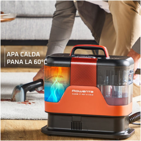 Aspirator cu spalare Rowenta Clean IT Hot & Cold IN7011F0, portocaliu & gri [2]