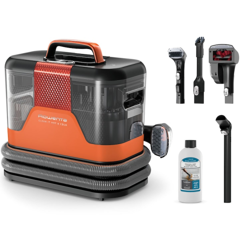 Aspirator cu spalare - Aspirator cu spalare Rowenta Clean IT Hot & Cold IN7011F0, portocaliu & gri