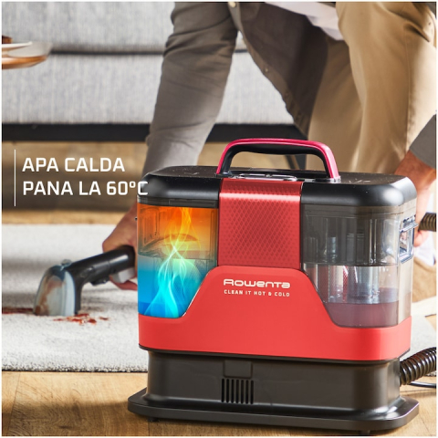 Aspirator cu spalare Rowenta Clean IT Hot & Cold IN7020F0, rosu & gri [3]