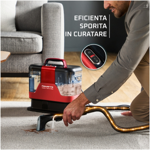 Aspirator cu spalare Rowenta Clean IT Hot & Cold IN7020F0, rosu & gri [2]
