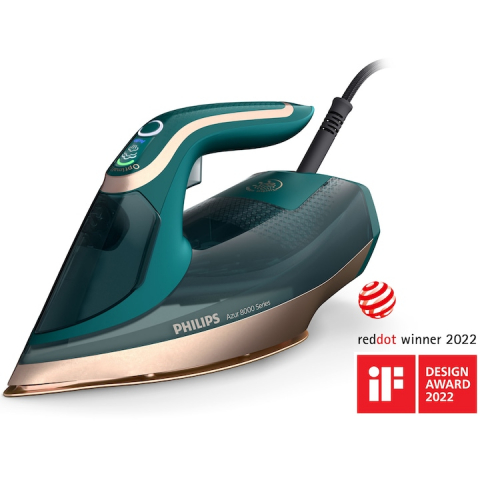 Steam Iron - Philips Steam Iron DST8030/70 Series 8000, 3000W, Turquoise