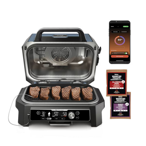 Gratar electric Ninja OG901EU Woodfire Pro Connect XL, negru/albastru [3]