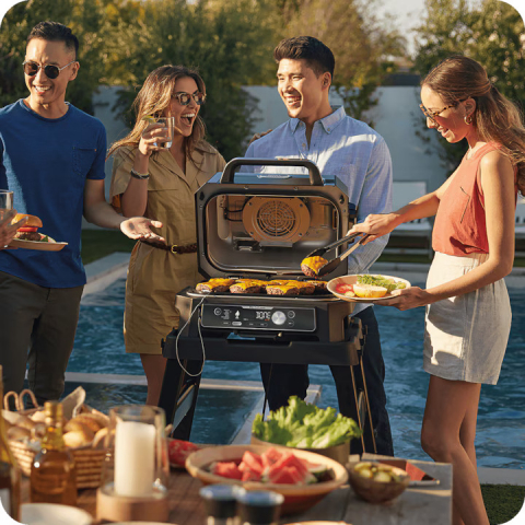 Gratar electric Ninja OG901EU Woodfire Pro Connect XL, negru/albastru [8]