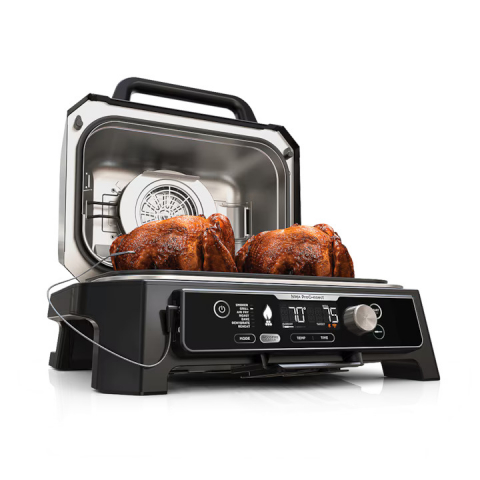 Gratar electric Ninja OG901EU Woodfire Pro Connect XL, negru/albastru [2]