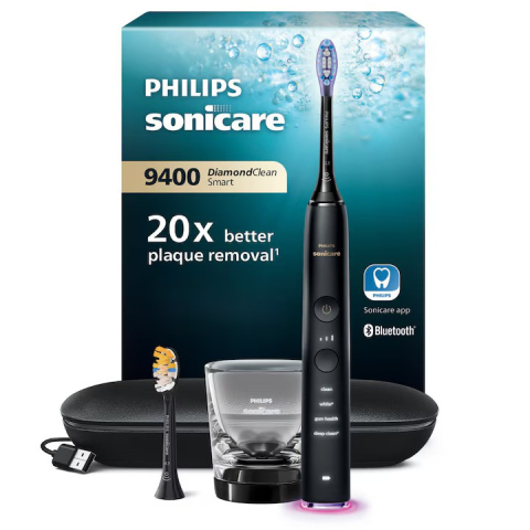 Periute de dinti electrice - Periuta de dinti Philips Sonicare DiamondClean 9000 HX9917/89, Negru