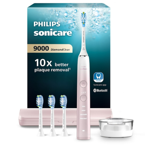 Aparate ingrijire personala - Periuta electrica sonica PHILIPS Sonicare DiamondClean Seria 9000 HX9911/79, roz