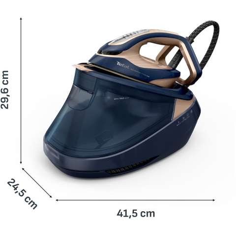 Statie de calcat cu boiler de inalta presiune Tefal Pro Express Vision Max GV9910E0, albastru & bej [11]