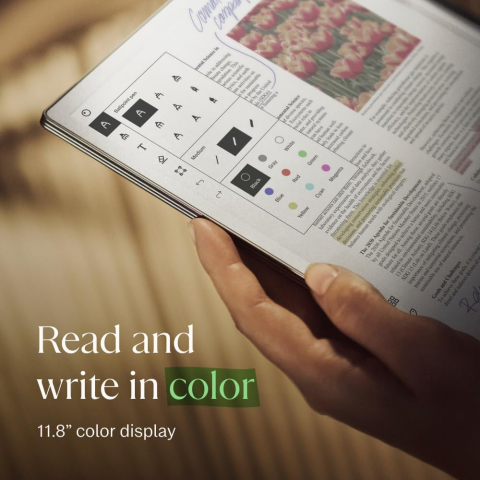 Tableta ePaper reMarkable Paper Pro cu husa Book Folio Basalt, Marker Plus pen si Marker tips incluse, argintiu [3]