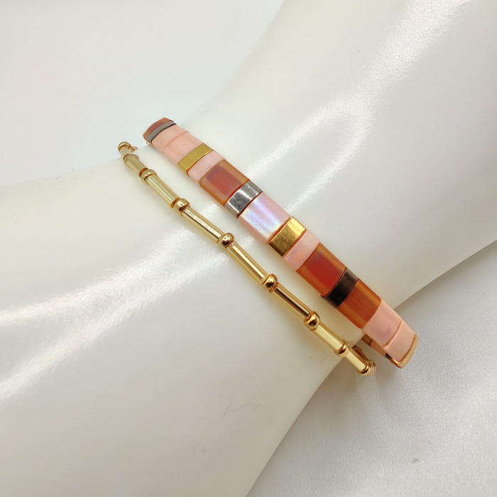 Asha - Set 2 bratari margele Miyuki din Japonia, placate cu Aur 24K [2]