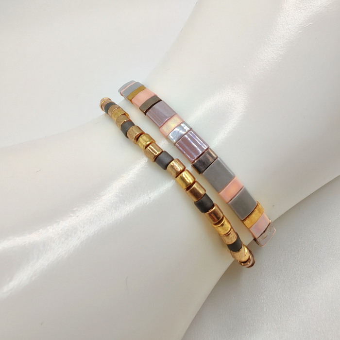 Asha - Set 2 bratari margele Miyuki din Japonia, placate cu Aur 24K [3]